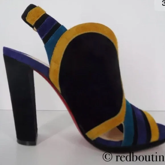 Christian Louboutin mod open toe block heel sandals - Picture 2 of 7